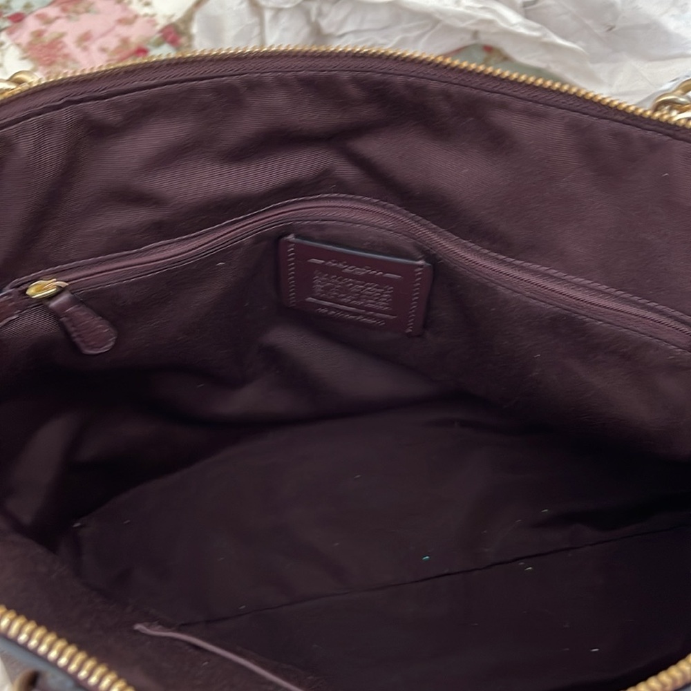 Coach vintage chocolate leather Ava chain tote Like new w/tag - Picture 5 of 7